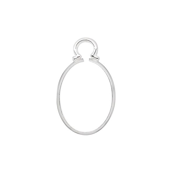 Drop, Cinch Mount, sterling silver, 18x13mm oval setting. Sold individually. image number 0