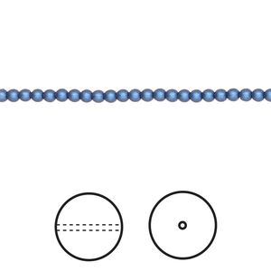 Pearl 1000pk iridescent dark blue, Swarovski® 2mm round 5810