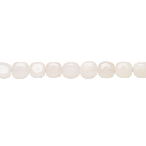 Snow quartz 1pkg1, nugget bead, 15 inch medium pale pink image number 1