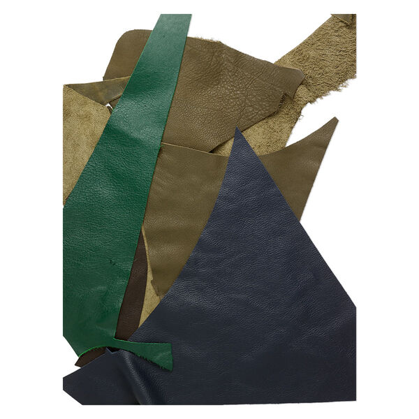 Leather scrap mix (natural / dyed), mixed colors, mixed shape. Sold per 1/2 pound pkg. image number 0