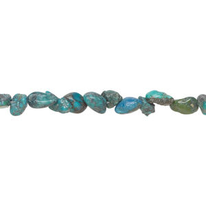 Turquoise 1pkg1, pebble bead with matrix 15 inch small