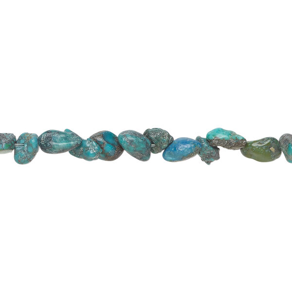 Turquoise 1pkg1, pebble bead with matrix 15 inch small image number 0