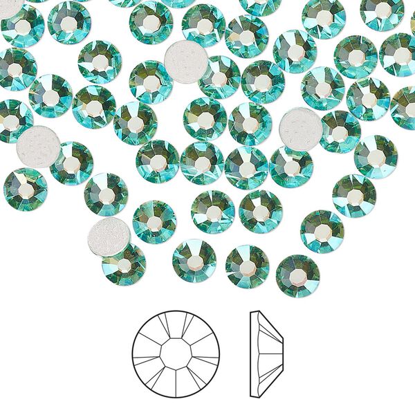 Flat back 144pk Caribbean Sea AB foil back, Preciosa MAXIMA Czech crystal hotfix rhinestone 4.6-4.8mm chaton rose round SS20 image number 0