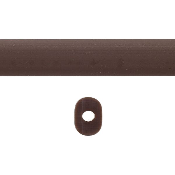 Cord, silicone, coco brown, 10x8mm oval with 2.5mm hole. Sold per pkg of 1 yard. image number 0