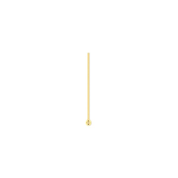 Head pin, gold-plated brass, 3/4 inch with 1.5mm ball, 24 gauge. Sold per pkg of 500. image number 0
