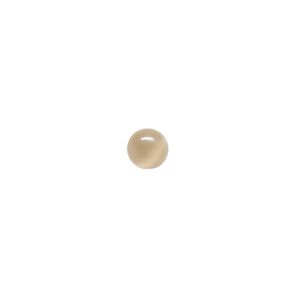 Cabochon, cat's eye glass (fiber optic glass), brown, 6mm calibrated round, quality grade. Sold per pkg of 10.