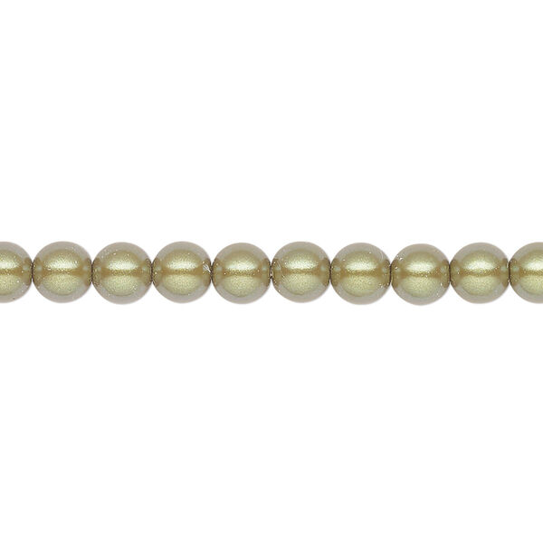 Pearl 500pk pearlescent khaki, Preciosa Czech crystal 5mm round image number 0