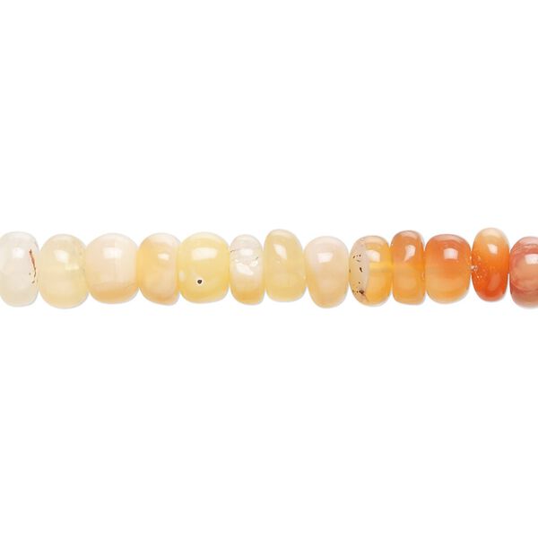 Fire opal 1pkg1, hand-cut rondelle bead natural 17 inch 6x3mm-7x5mm image number 0
