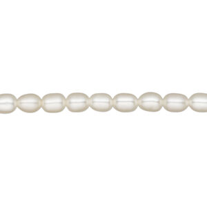 Freshwater 1pkg1, rice pearl B grade, 15.5-16 inch white 4-5mm cultured