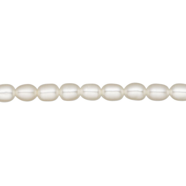 Freshwater 1pkg1, rice pearl B grade, 15.5-16 inch white 4-5mm cultured image number 0
