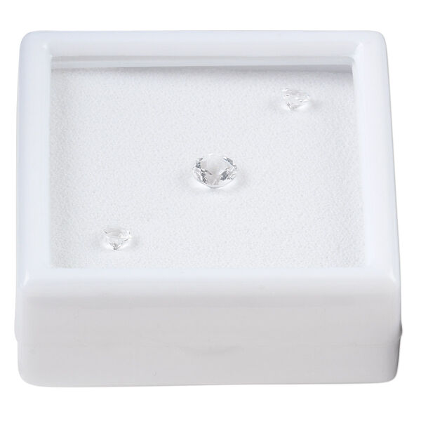 Gem, white topaz (natural), two 4mm and one 6mm faceted round, A grade, Mohs hardness 8. Sold per pkg of 3. image number 0