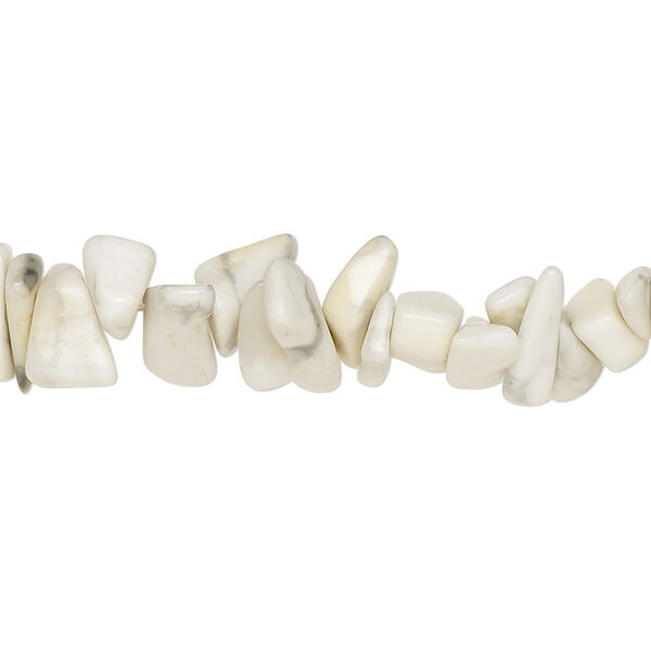 Bead, howlite (natural), medium chip, Mohs hardness 3 to 3-1/2. Sold per 34-inch strand. image number 0