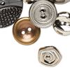 Button mix, resin and acrylic, mixed metallic colors, 8-50mm mixed shape. Sold per 1/4 pound pkg, approximately 95 to100 buttons. image number 0