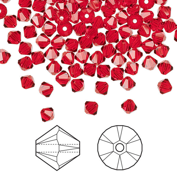 Bead 1440pk light Siam, Crystal Passions® 4mm bicone 5328 image number 0