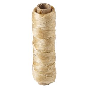 Cord, Gudebrod, imitation sinew, natural, 3mm 5-ply, 70-pound test. Sold per 60-foot spool.