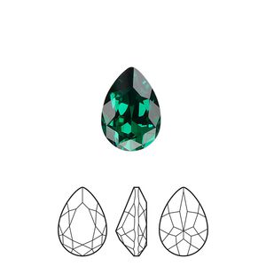 Fancy stone 144pk emerald foil back, Preciosa MAXIMA Czech crystal rhinestone 14x10mm pear