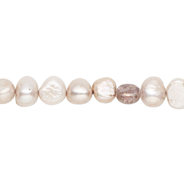Pearl, cultured freshwater (dyed), soft gold, 5-7mm flat-sided potato with 0.4-0.6mm hole, D grade, Mohs hardness 2-1/2 to 4. Sold per 15-inch strand. image number 0