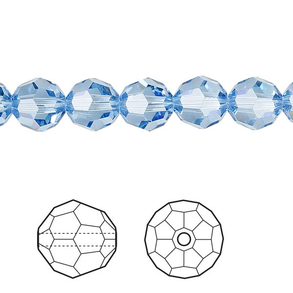 Bead 12pk light sapphire, Crystal Passions® 8mm round 5000 image number 0