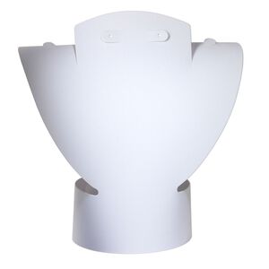 Display, foldable, necklace and earring, acrylic, flocked white, 10-1/4 x 9-1/4 x 3-3/4 inches assembled. Sold individually.