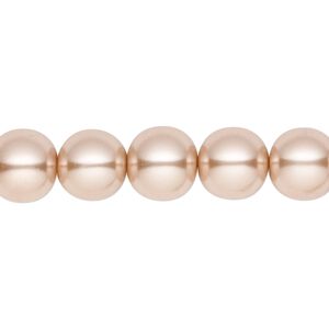 Bead, crystal pearl, champagne, 10mm round. Sold per pkg of (2) 15-1/2" to 16" strands, approximately 80 beads.