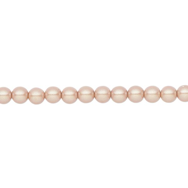 Pearl 600pk pearlescent pink, Preciosa Czech crystal 4mm round image number 0