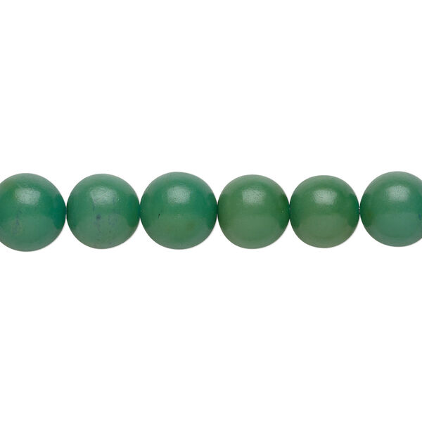 Bead, nut (dyed), green, 7-9mm hand-cut round. Sold per 15-1/2" to 16" strand. image number 0