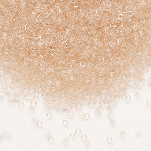 Seed bead, Delica®, glass, pkg/250g, #11 round, transparent pink mist (DB-1103).