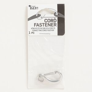 Clasp self-closing hook 1pkg1, 31.5x16.5mm, silver-finished steel 1-strand