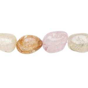 Ice flake quartz 1pkg1, crackle nugget bead 15.5-16 inch small