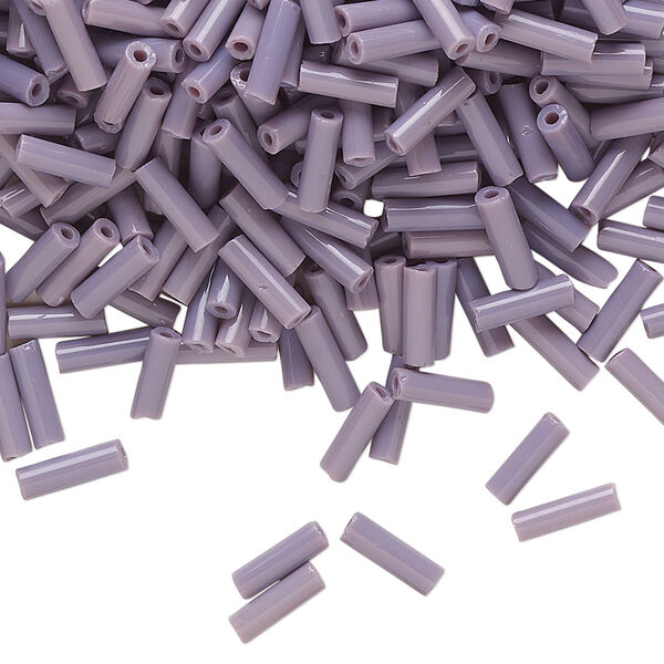 Bead, Preciosa Ornela Czech glass, bugle bead, pkg/50g, #3, opaque violet, (23020). image number 0