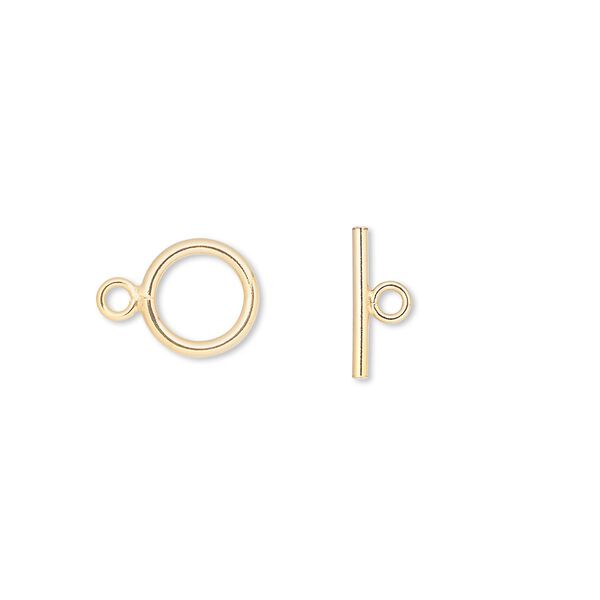 Clasp, toggle, 14Kt gold-filled, 8.5mm round. Sold individually. image number 0