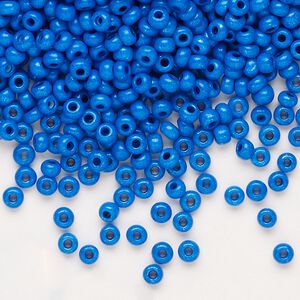 Seed bead, Preciosa Ornela Czech glass, pkg/500g, #8 rocaille, opaque terra intensive dyed blue chalkwhite, (16A38).