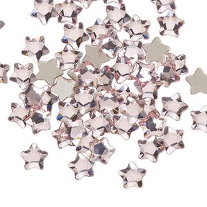 Flat back 360pk light rose foil back, Swarovski® 6mm star flower 2754