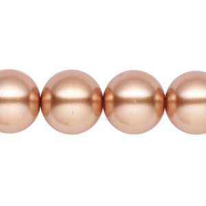 Pearl 1pk bright gold, Celestial Crystal® 14mm round 15.5-16 inch