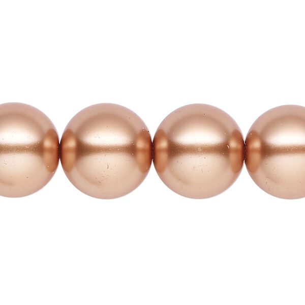 Pearl 1pk bright gold, Celestial Crystal® 14mm round 15.5-16 inch image number 0