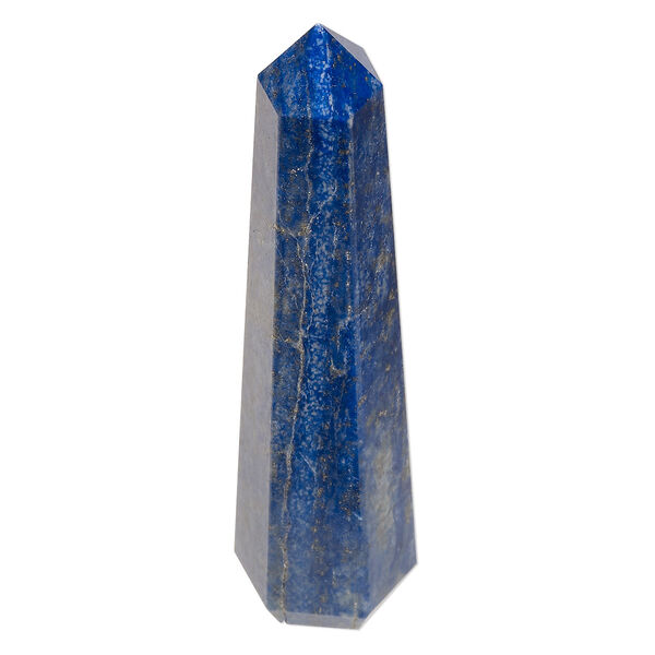 Gift, lapis lazuli  (natural), 3-1/2x3/4-inch to 4x1-inch hand-cut 6-sided point tower, C grade, Mohs hardness 5 to 6. Sold individually. image number 0