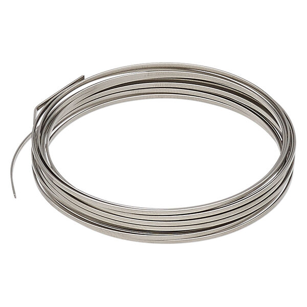 Memory wire, Beadalon®, stainless steel, 2-1/4 inch flat bracelet, 1x0.5mm-1.2x0.6mm flat. Sold per 0.5-ounce pkg, approximately 15 loops. image number 0