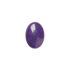 Cabochon, mountain "jade" (dolomite marble) (dyed), purple, 14x10mm calibrated oval, B grade, Mohs hardness 3. Sold per pkg of 16.