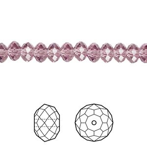 Bead 360pk iris, Swarovski® 6x4mm rondelle 5040