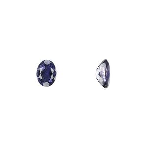 Iolite 1pkg1, hand-cut faceted oval gem natural 8x6mm