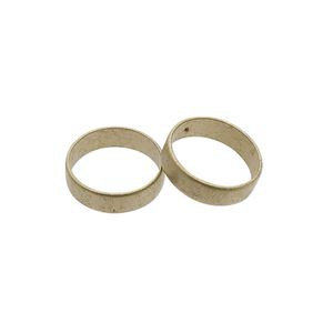 Ring, unpolished raw brass, 5mm wide, size 6. Sold per pkg of 2.