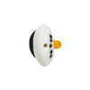 Bead, lampworked glass, opaque white and multicolored, 27x20mm snowman head. Sold individually. image number 1