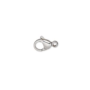 Clasp lobster claw 1pkg10, 9x6mm, stainless steel 1-strand
