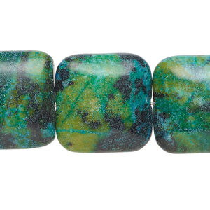 Serpentine 1pkg1, puffed square bead, 15 inch 20-21mm
