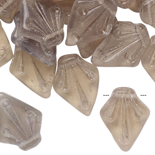 Bead, glass, transparent smoke, 19x15mm kite. Sold per pkg of 50. image number 1