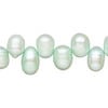 Freshwater pearl 1pkg1, top-drilled rice, 15.5-16 inch teal green 8x7mm-12x8mm cultured image number 0