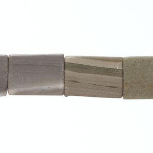 Mocha mint "jasper" 1pkg1, flat rectangle bead natural 15 inch 14x12mm-19x14mm