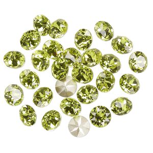 Chaton 288pk citrus green foil back, Swarovski® 6.14-6.32mm round SS29 1088