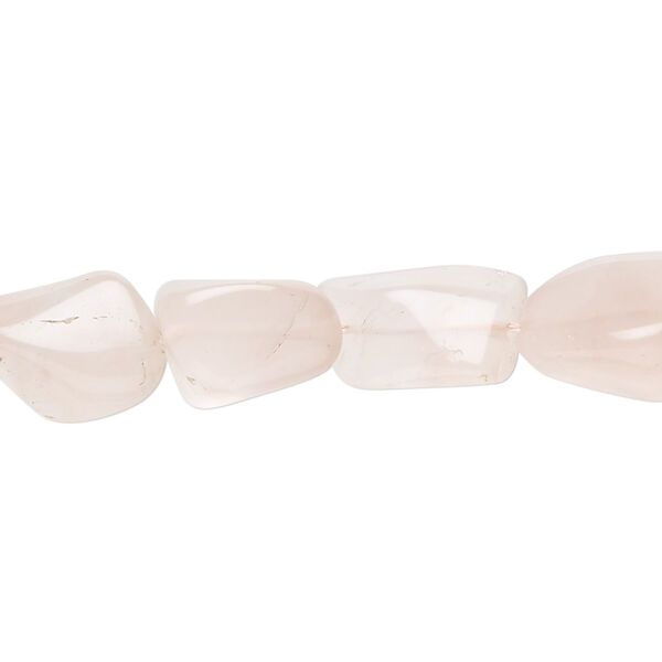 Rose quartz 1pkg1, hand-cut flat nugget bead natural 14 inch small image number 0