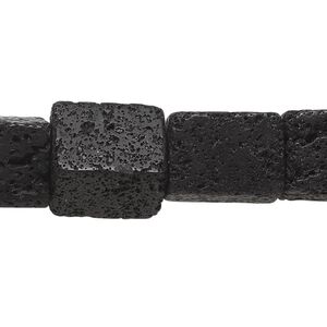 Lava rock 1pkg1, rectangular nugget bead 15.5-16 inch medium